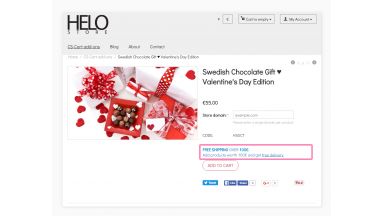 Free Shipping Messages - context empty cart, product price below free shipping threshold