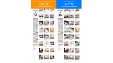 Real site comparison image crop and resize before and after using AutoImage Lite